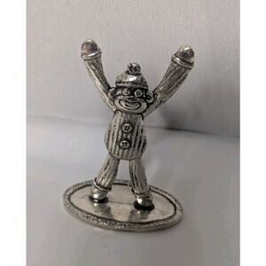 Basic Spirit Canada Pewter Happy Monkey Raised Hands Figurine 2.5"